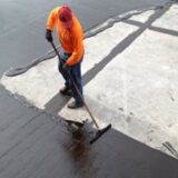 bitumen paint in the application process